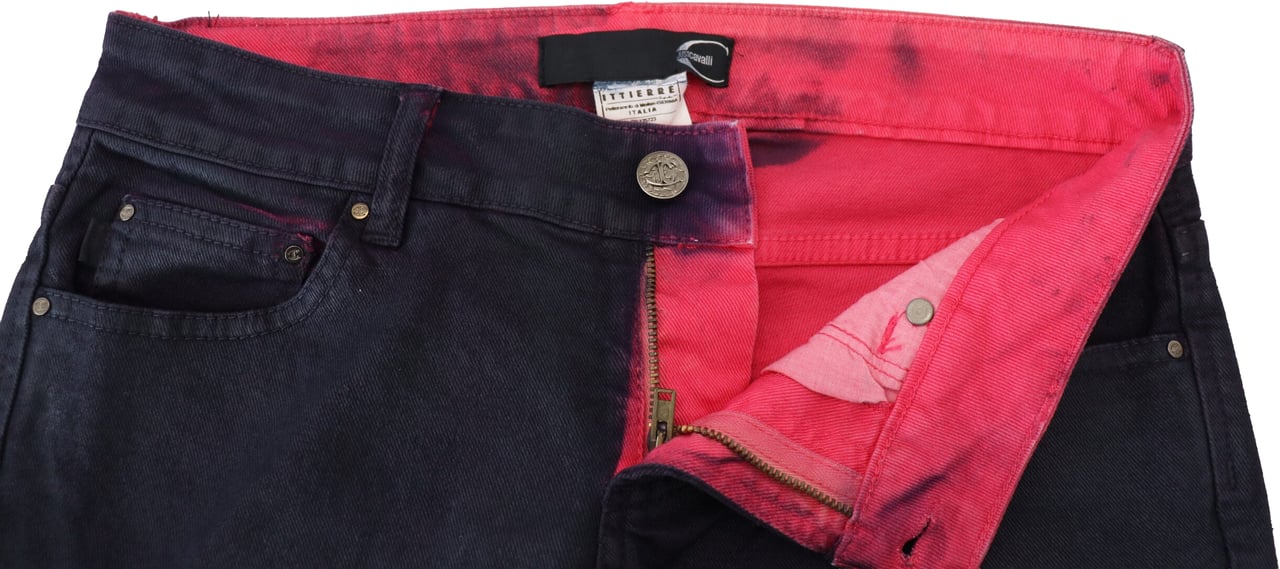 Just Cavalli Black Low Waist Slim Fit Women Casual Denim Jeans Zwart