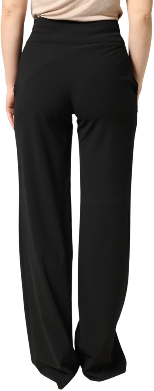 Just Cavalli Black High Waist Straight Trouser Formal Pants Zwart