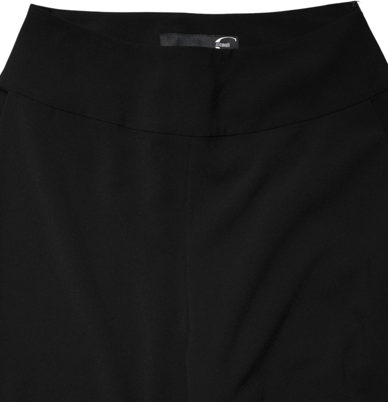 Just Cavalli Black High Waist Straight Trouser Formal Pants Zwart
