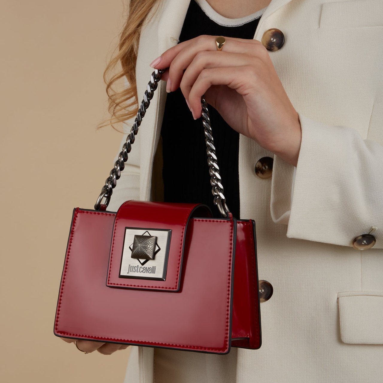 Just Cavalli Metal Studs - Tas - Rood Rood
