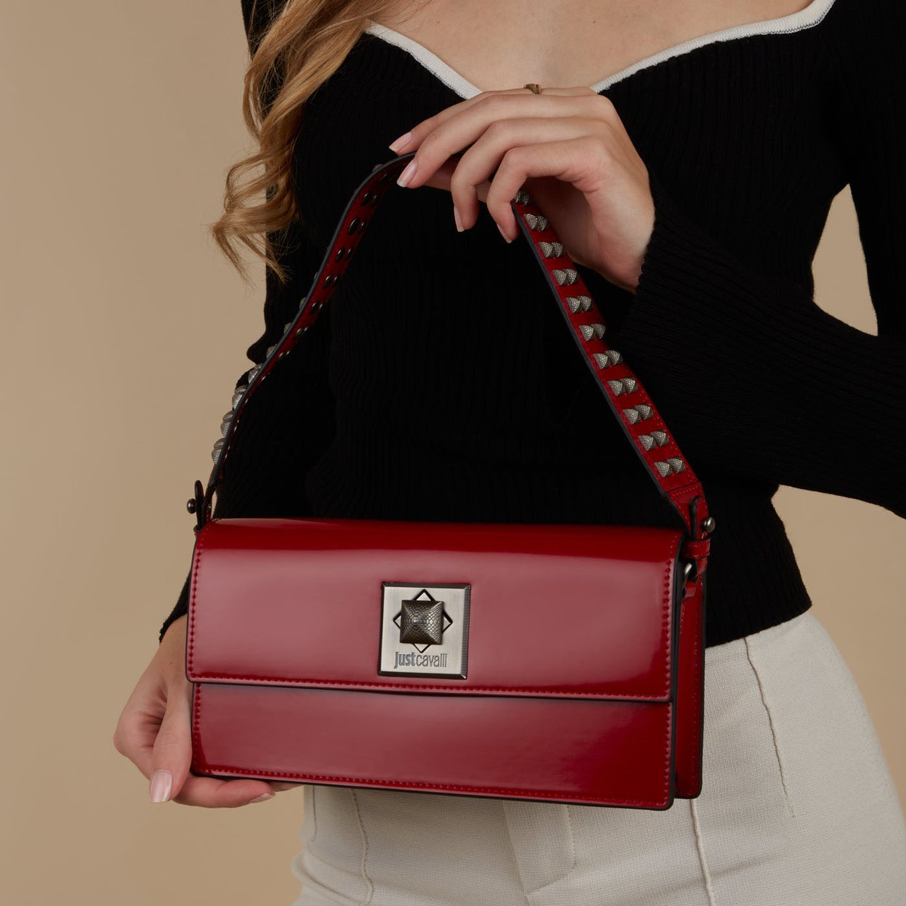Just Cavalli Metal Studs - Tas - Rood Rood