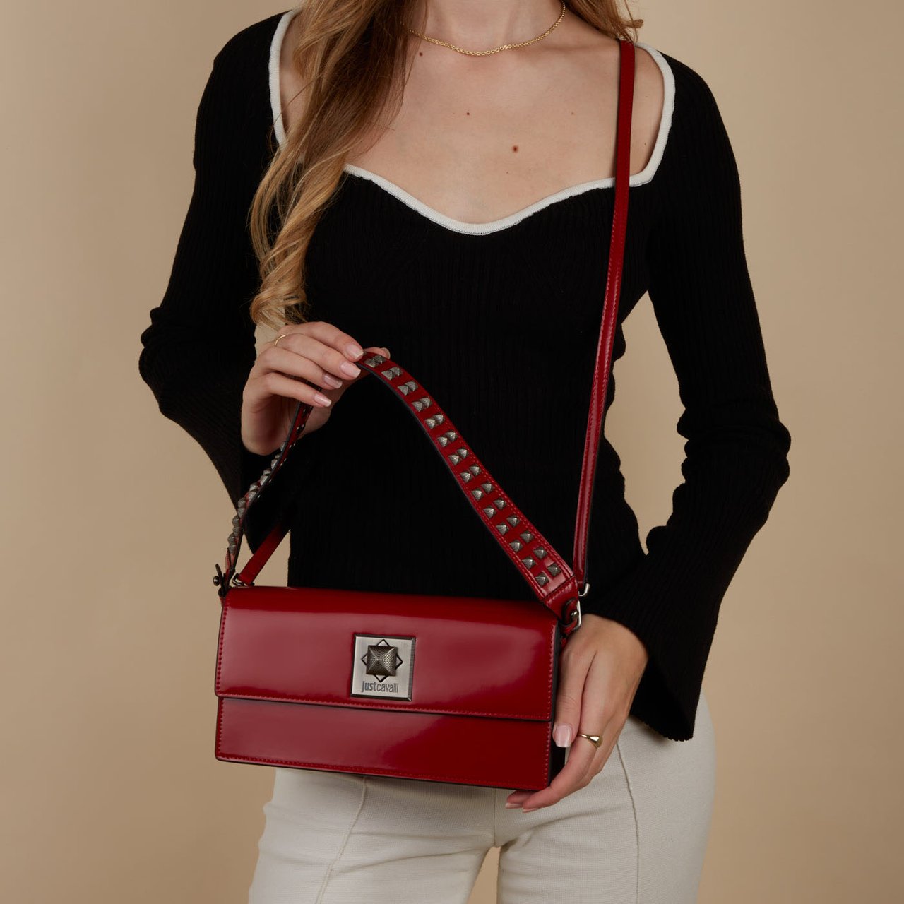 Just Cavalli Metal Studs - Tas - Rood Rood