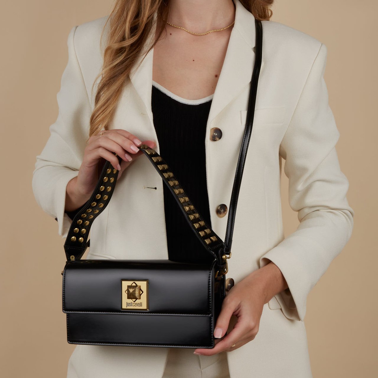Just Cavalli Metal Studs - Tas - Zwart Zwart