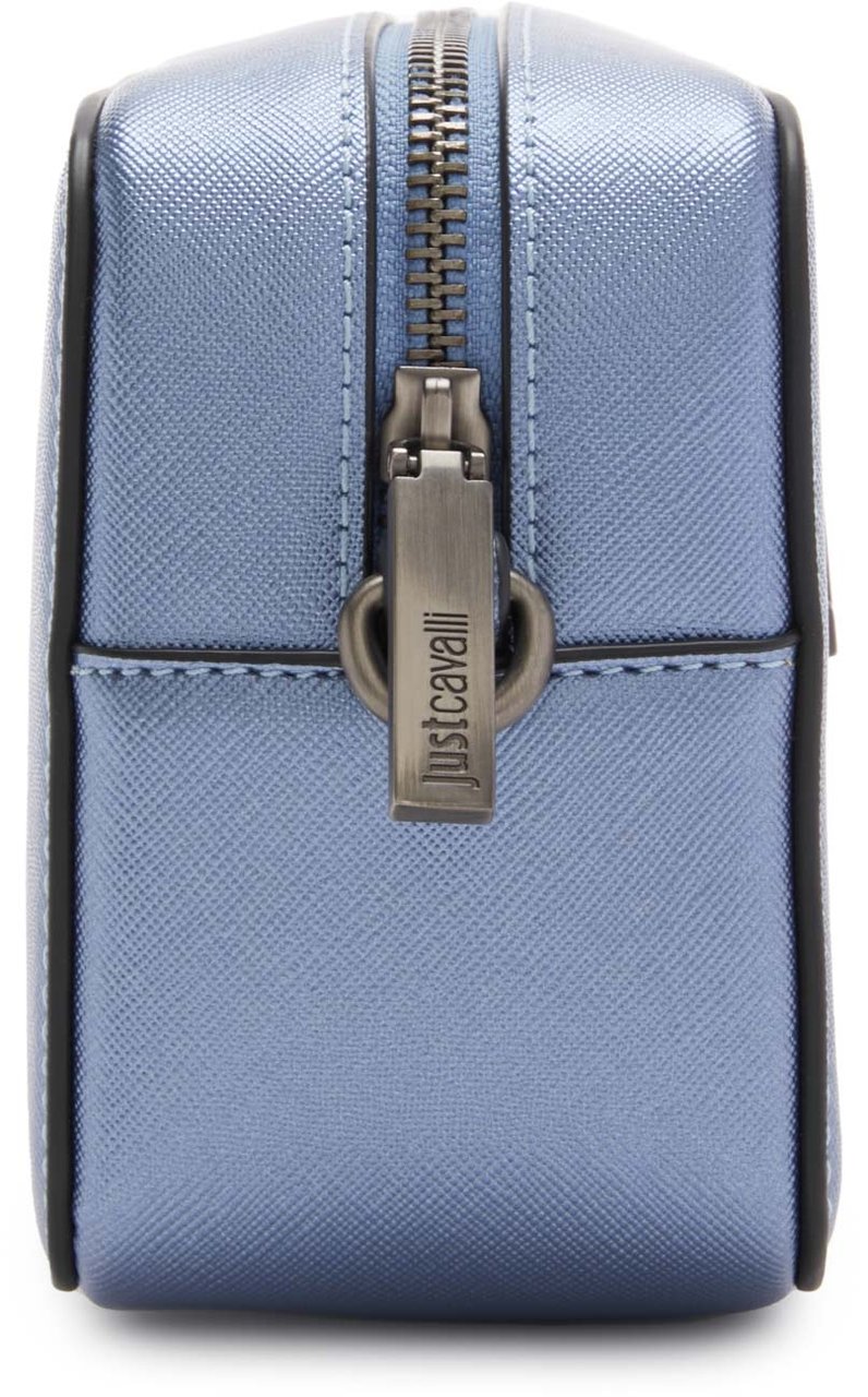 Just Cavalli Metal Kunstleer Crossbody Tas Blauw