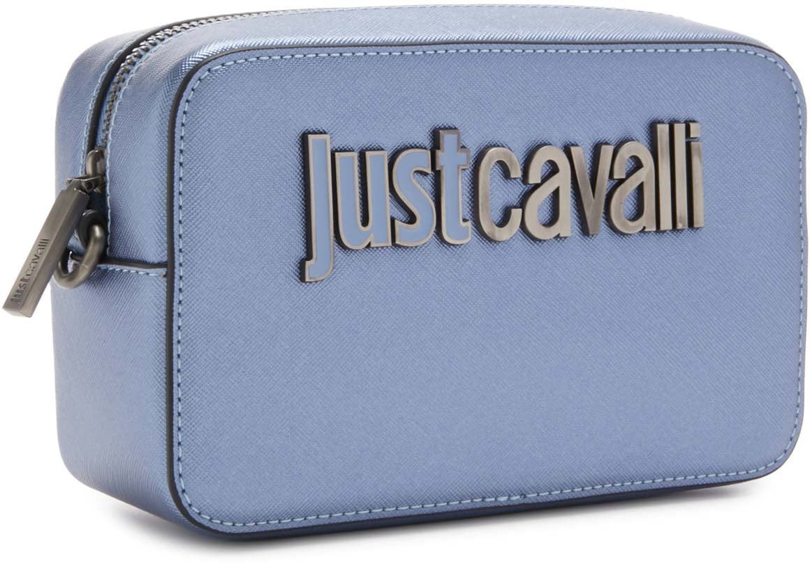 Just Cavalli Metal Kunstleer Crossbody Tas Blauw