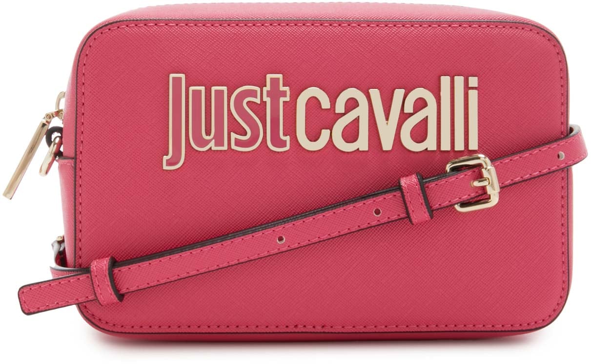 Just Cavalli Metal Kunstleer Crossbody Tas Roze