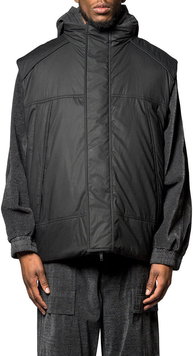 JUUN.J REVERSIBLE CAMOUFLAGE VEST BLACK Zwart