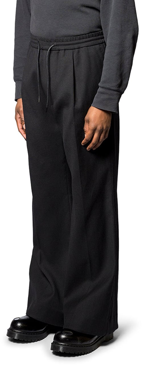 JUUN.J WOOL SEMI-BOOTCUT PANTS BLACK Zwart