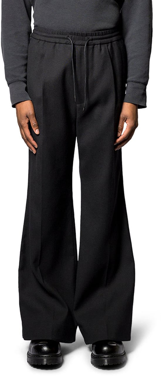 JUUN.J WOOL SEMI-BOOTCUT PANTS BLACK Zwart