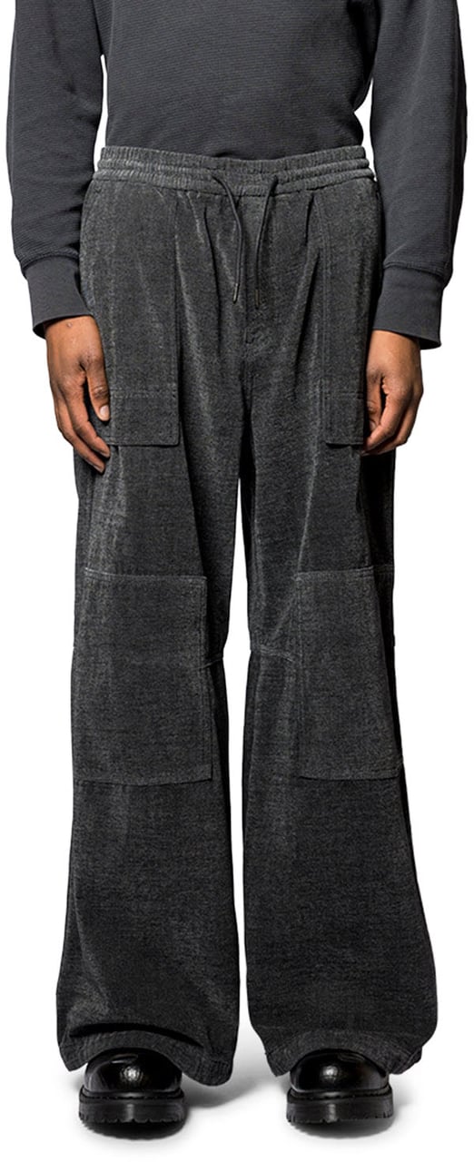 JUUN.J COMFORT DENIM DOUBLE KNEE PANTS BLACK Zwart