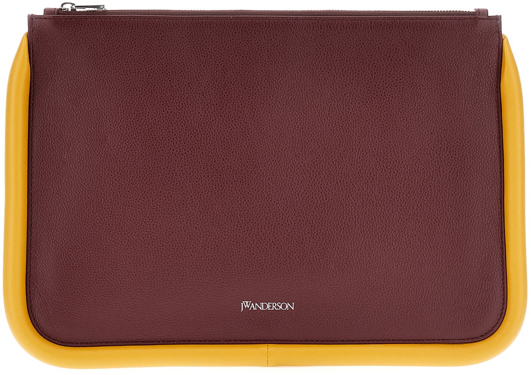 J.W. Anderson J.W. Anderson Burgundy leather large Bumper-Tube clutch Rood