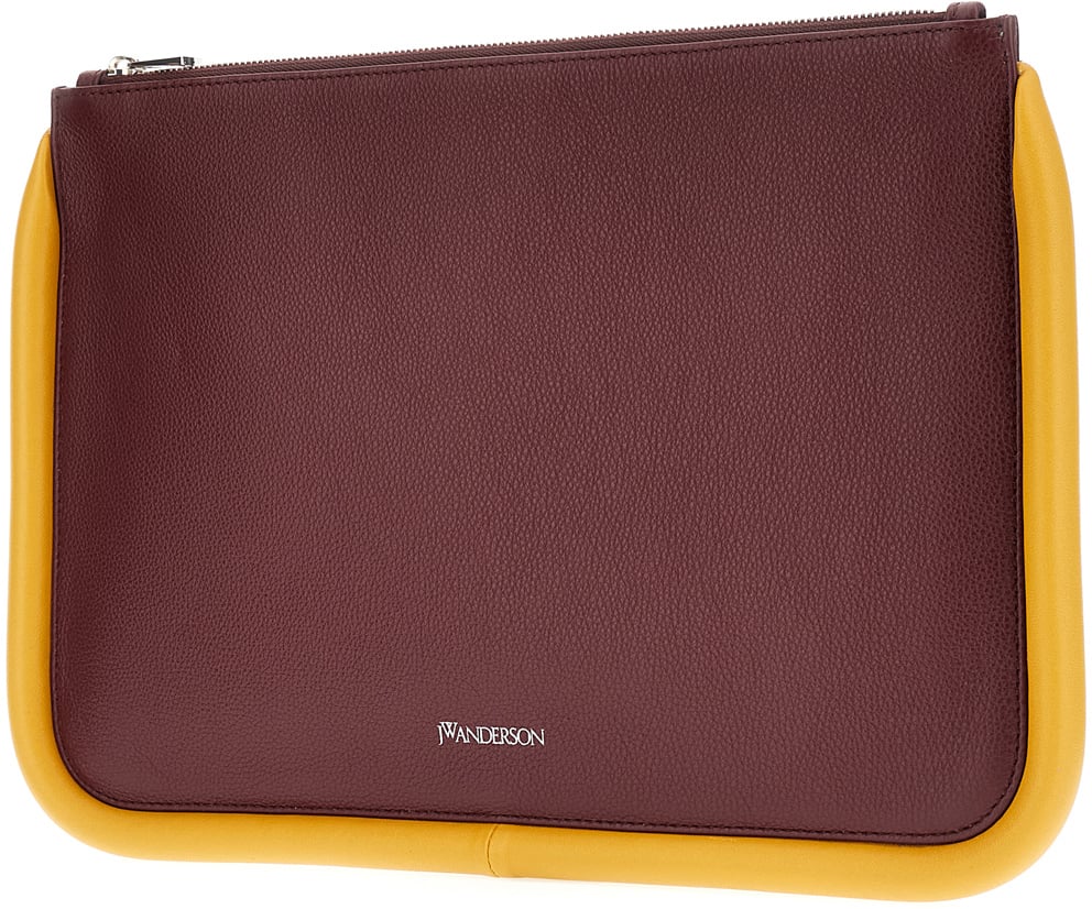 J.W. Anderson J.W. Anderson Burgundy leather large Bumper-Tube clutch Rood