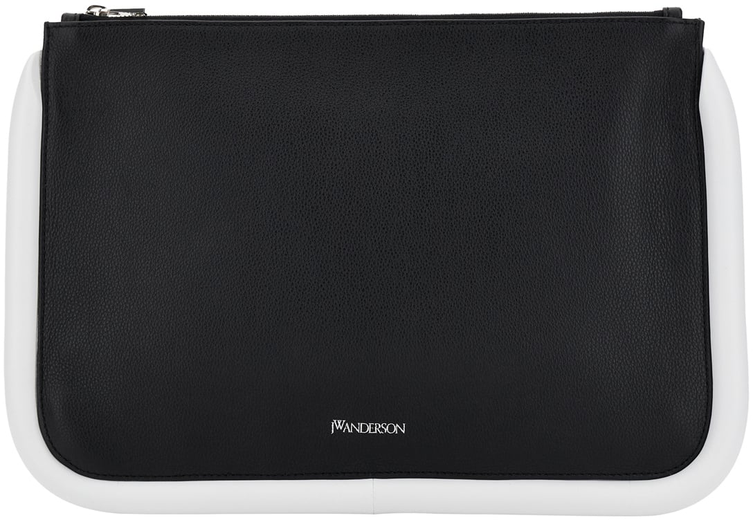 J.W. Anderson J.W. Anderson Black leather large Bumper-Tube clutch Zwart