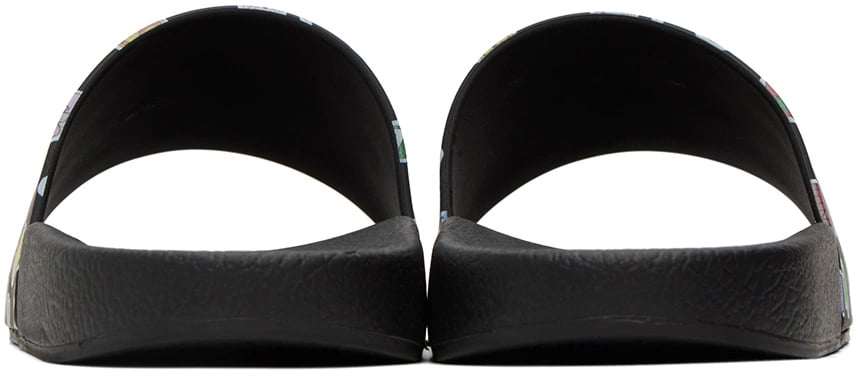 J.W. Anderson Sticker Logo Slides Sandals Zwart