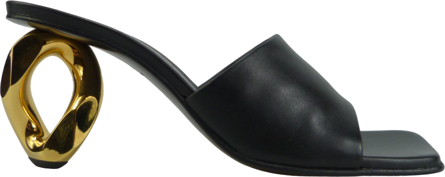 J.W. Anderson Mules nero con tacco decorativo Zwart