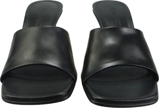 J.W. Anderson Mules nero con tacco decorativo Zwart