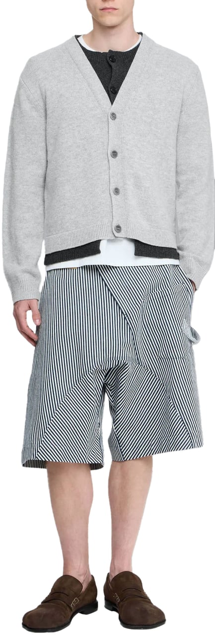 J.W. Anderson CONTRAST LAYERED CARDIGAN Grijs