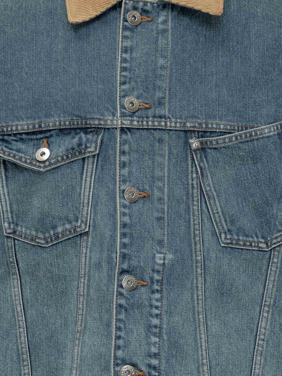 J.W. Anderson Giacca in Denim con Colletto in Velluto a Coste Blauw