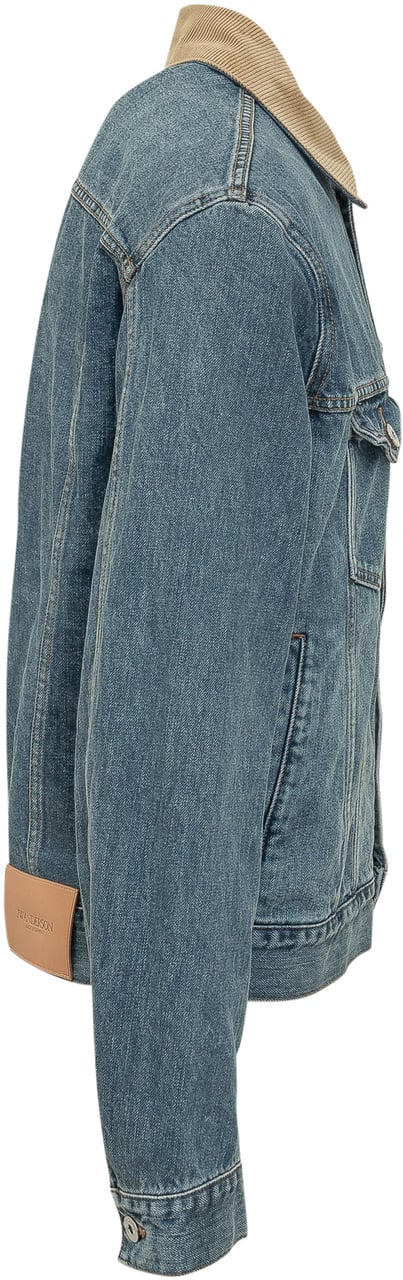 J.W. Anderson Giacca in Denim con Colletto in Velluto a Coste Blauw