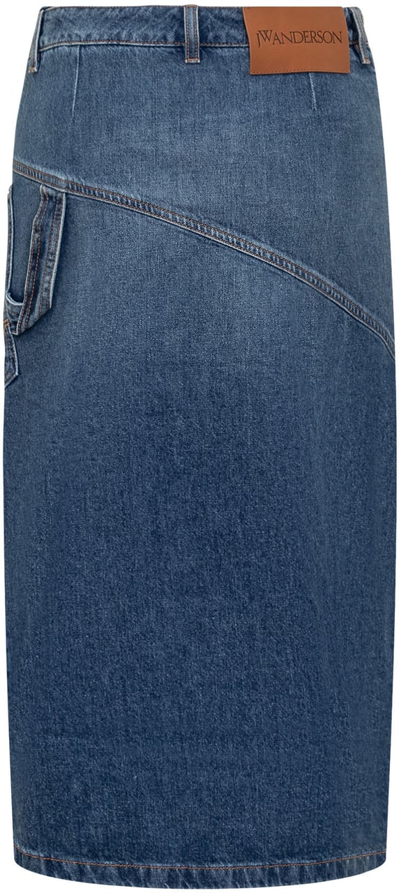 J.W. Anderson Gonna Midi Twisted JWAnchor Blauw