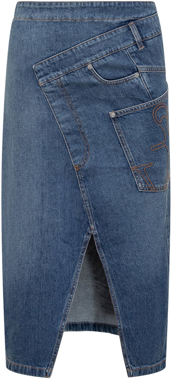 J.W. Anderson Gonna Midi Twisted JWAnchor Blauw