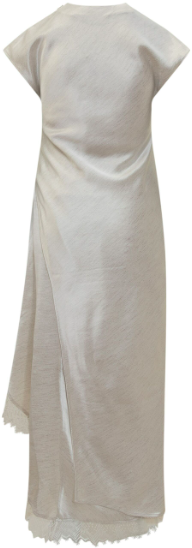 J.W. Anderson Asymmetric Lace Trim Layered Dress Off White Wit