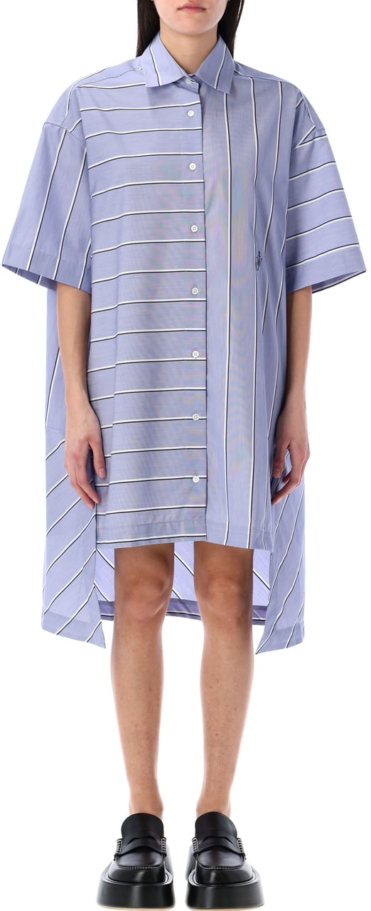 J.W. Anderson Short Sleeve Shirt Dress Glacier Blue Blauw