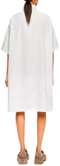 J.W. Anderson Short Sleeve Step Hem Shirt Dress Grey/white Wit