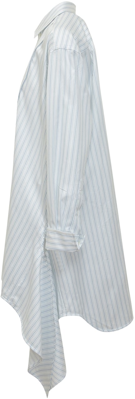 J.W. Anderson Abito Camicia Side Knot con Motivo a Righe Wit