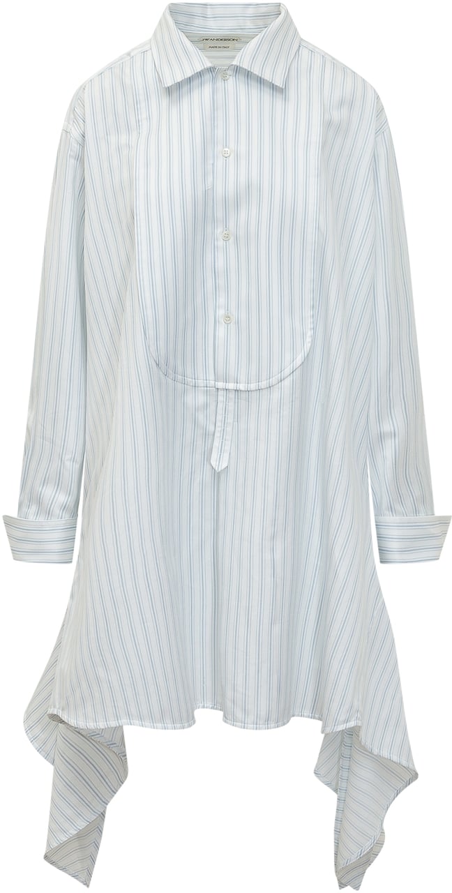 J.W. Anderson Abito Camicia Side Knot con Motivo a Righe Wit