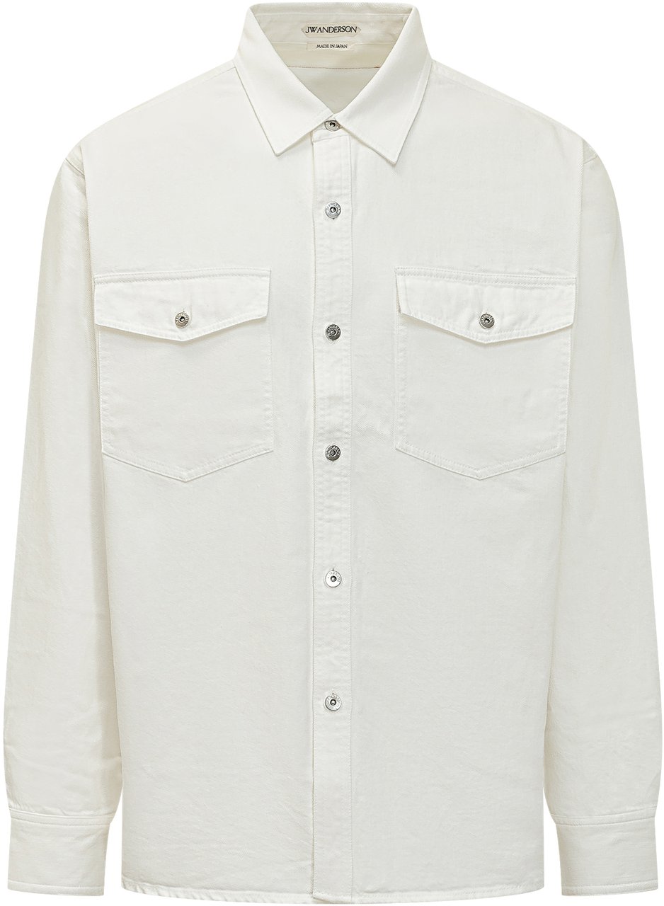 J.W. Anderson Camicia Oversize in Cotone Wit