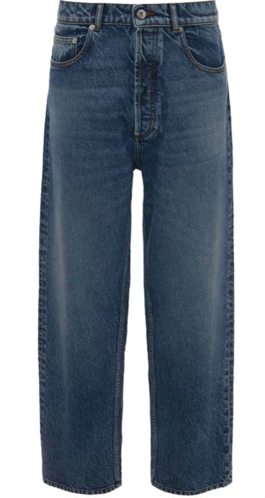 J.W. Anderson Cropped Straight Leg Jeans Mid Blue Blauw