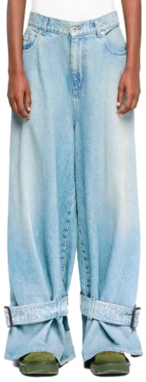 J.W. Anderson Buckled Cuff Jeans Light Blue Blauw
