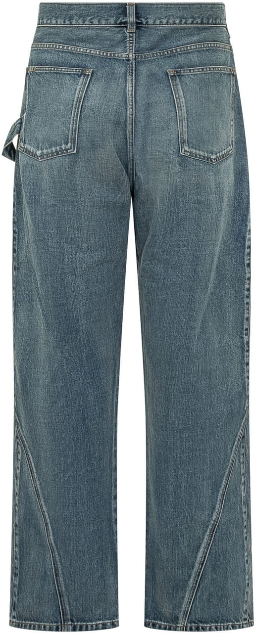 J.W. Anderson Jeans Workwear a Gamba Ampia con Tasca Applicata Blauw