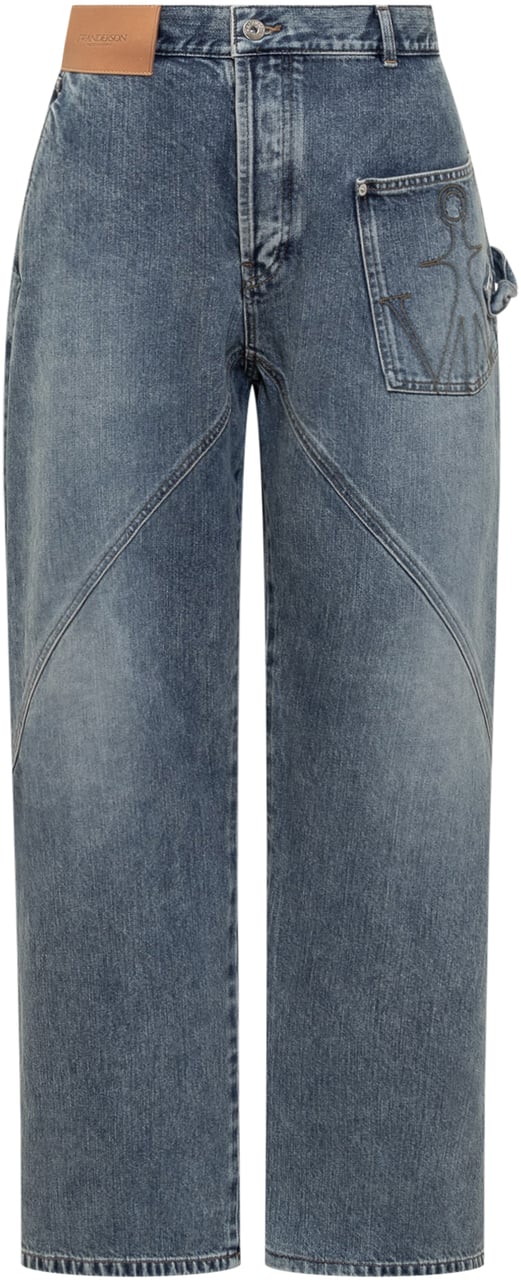 J.W. Anderson Jeans a Gamba Ampia con Tasche Laterali Blauw