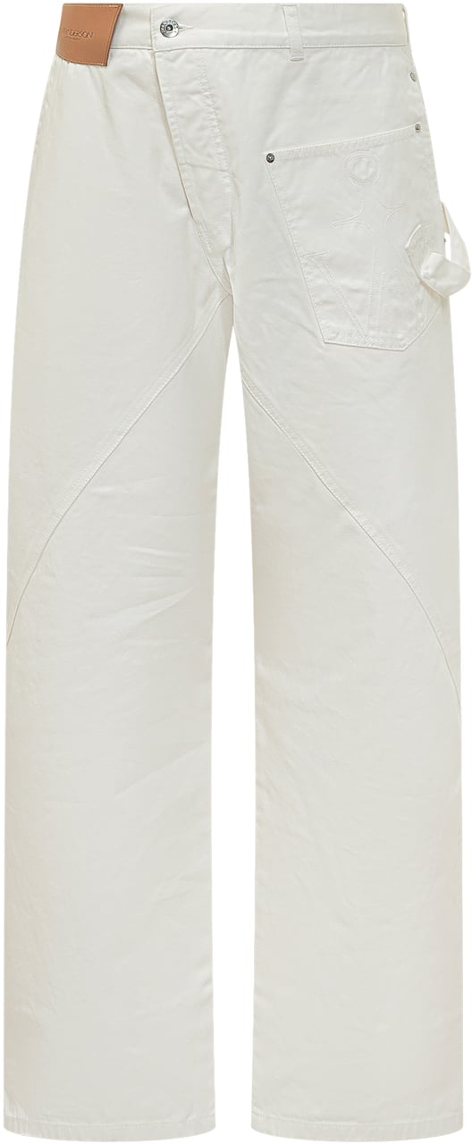 J.W. Anderson Jeans Twisted Workwear in Cotone Wit