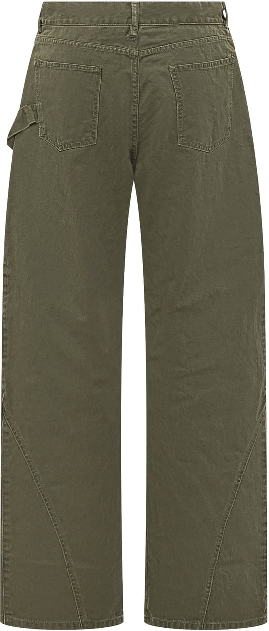 J.W. Anderson Jeans Twisted Workwear in Cotone Donkergroen
