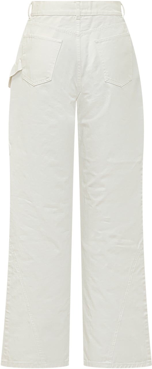 J.W. Anderson Pantaloni Wide Leg con Tasca Applicata Wit
