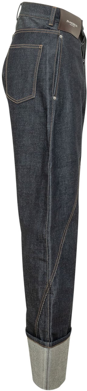 J.W. Anderson Jeans Twisted Workwear con Risvolto Navy