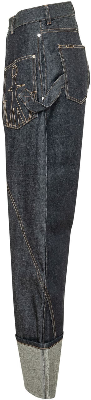 J.W. Anderson Jeans Twisted Workwear con Risvolto Navy