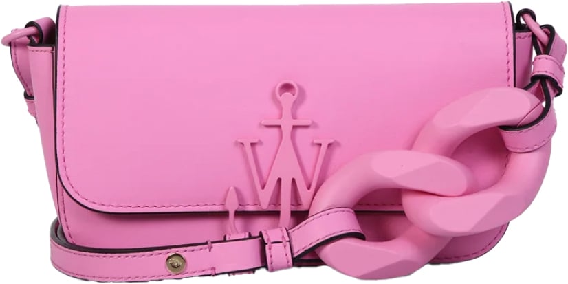 J.W. Anderson Anchor Logo Chain Baguette Shoulder Bag Roze