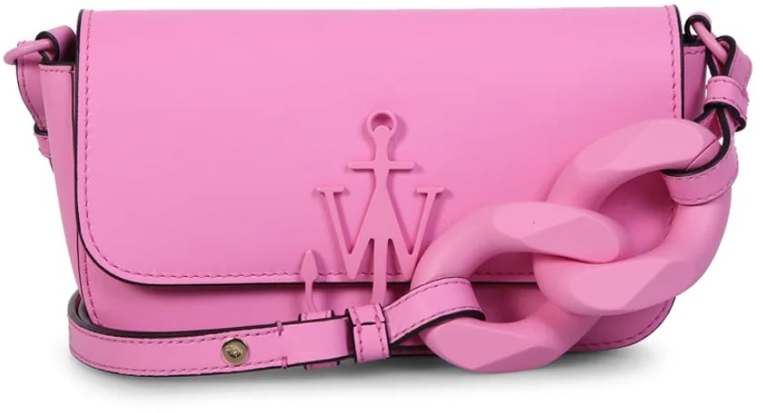 J.W. Anderson Anchor Logo Chain Baguette Shoulder Bag Roze