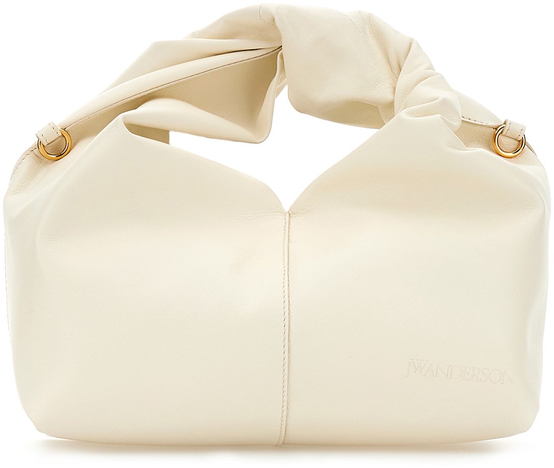 J.W. Anderson J.W. Anderson Ivory leather mini Twister handbag Neutraal
