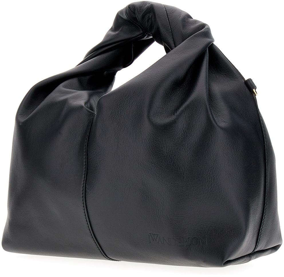 J.W. Anderson J.W. Anderson Black leather mini Twister handbag Zwart