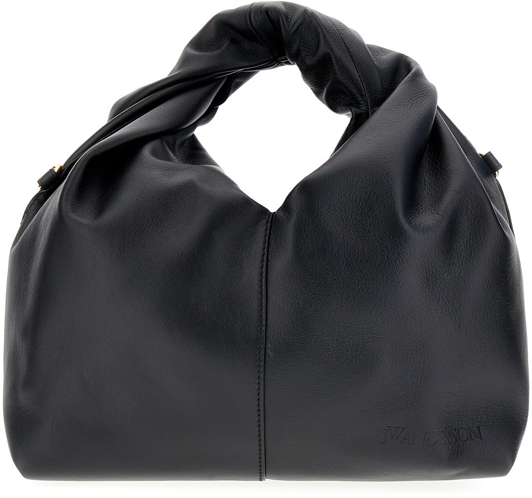 J.W. Anderson J.W. Anderson Black leather mini Twister handbag Zwart