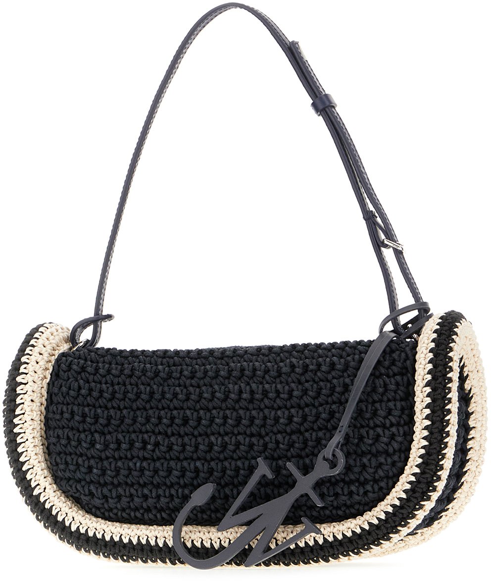 J.W. Anderson J.W. Anderson Midnight blue raffia Bumper-15 shoulder bag Blauw