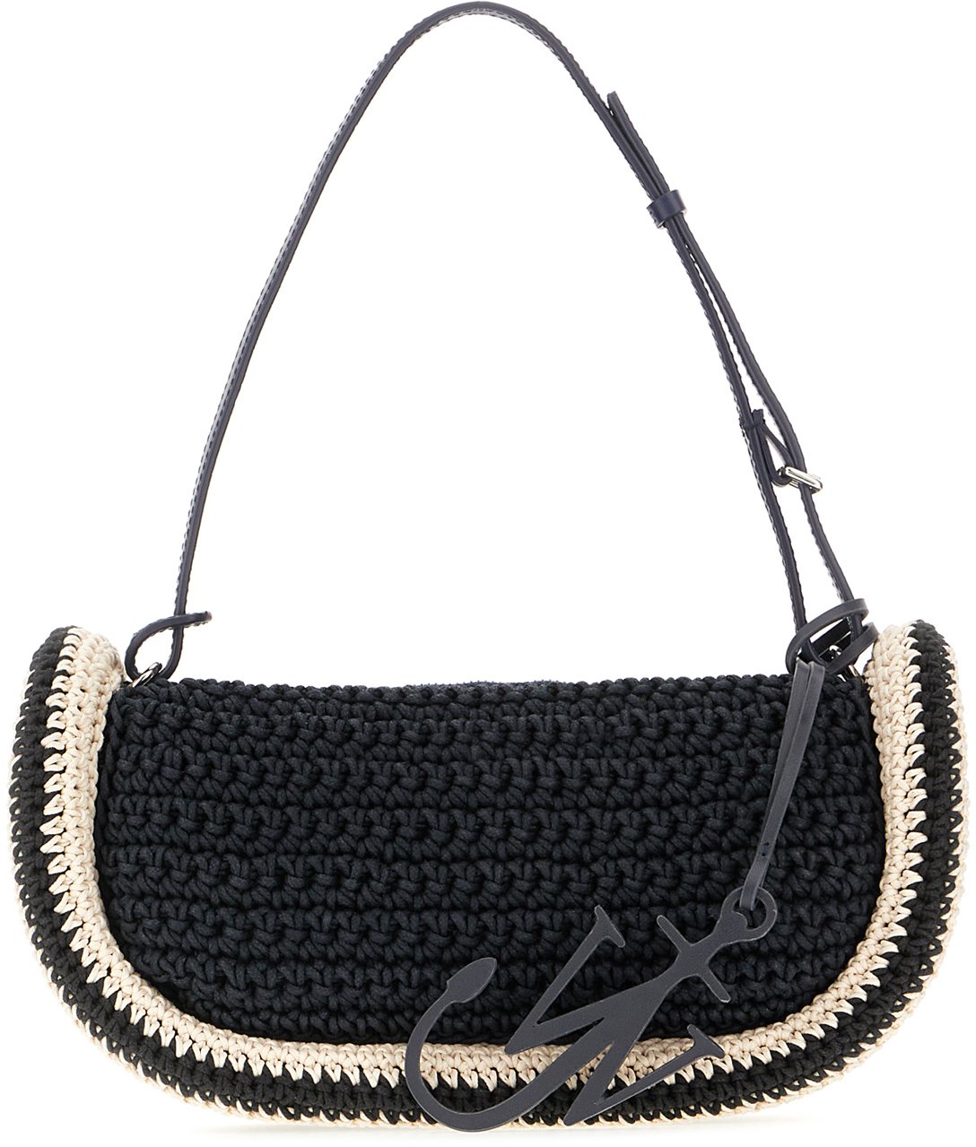 J.W. Anderson J.W. Anderson Midnight blue raffia Bumper-15 shoulder bag Blauw