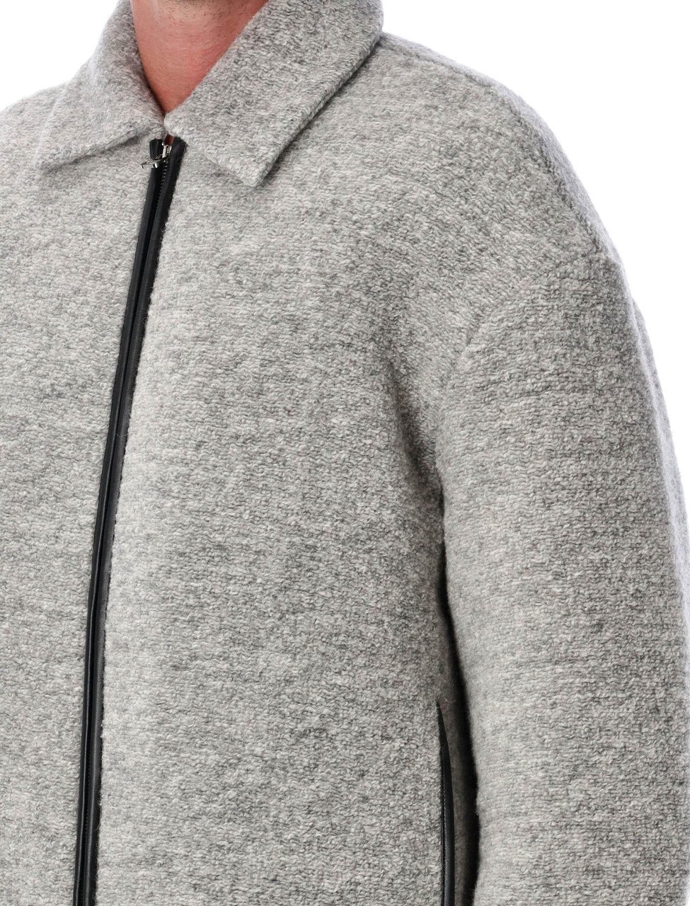 J.W. Anderson Wool Fleece Jacket Light Grey Melange Grijs