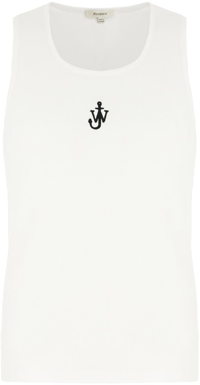 J.W. Anderson J.W. Anderson White stretch cotton top Wit