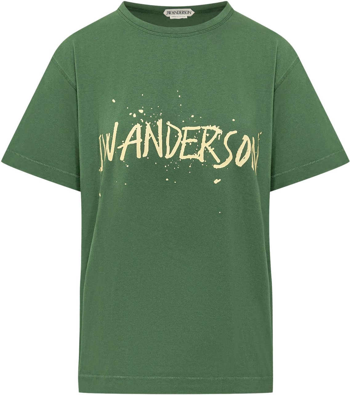 J.W. Anderson T-Shirt Circular con Logo Stampato Donkergroen